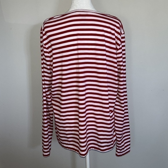 Sophia & Jane Cool Sequin Sparkle Reindeer Striped Top Size XL - Picture 5 of 6